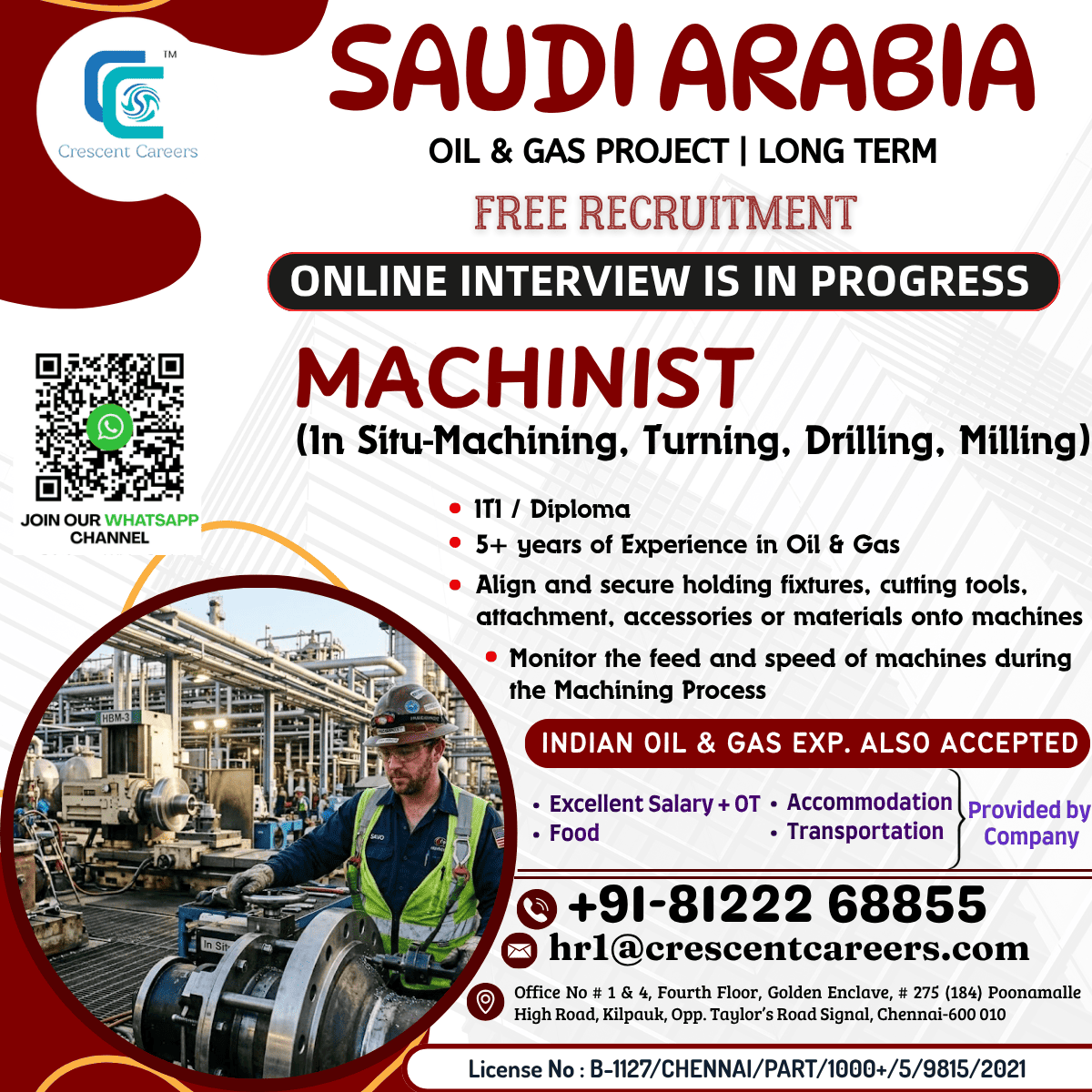 MACHINIST-FREE RECRUITMENT