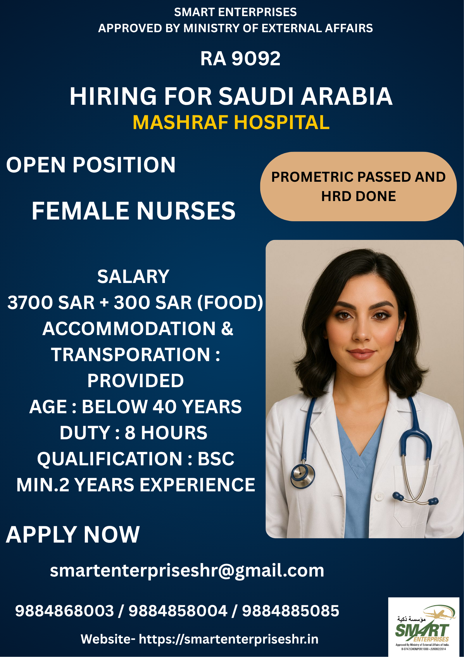 URGENT REQUIREMENT FOR SAUDI ARABIA