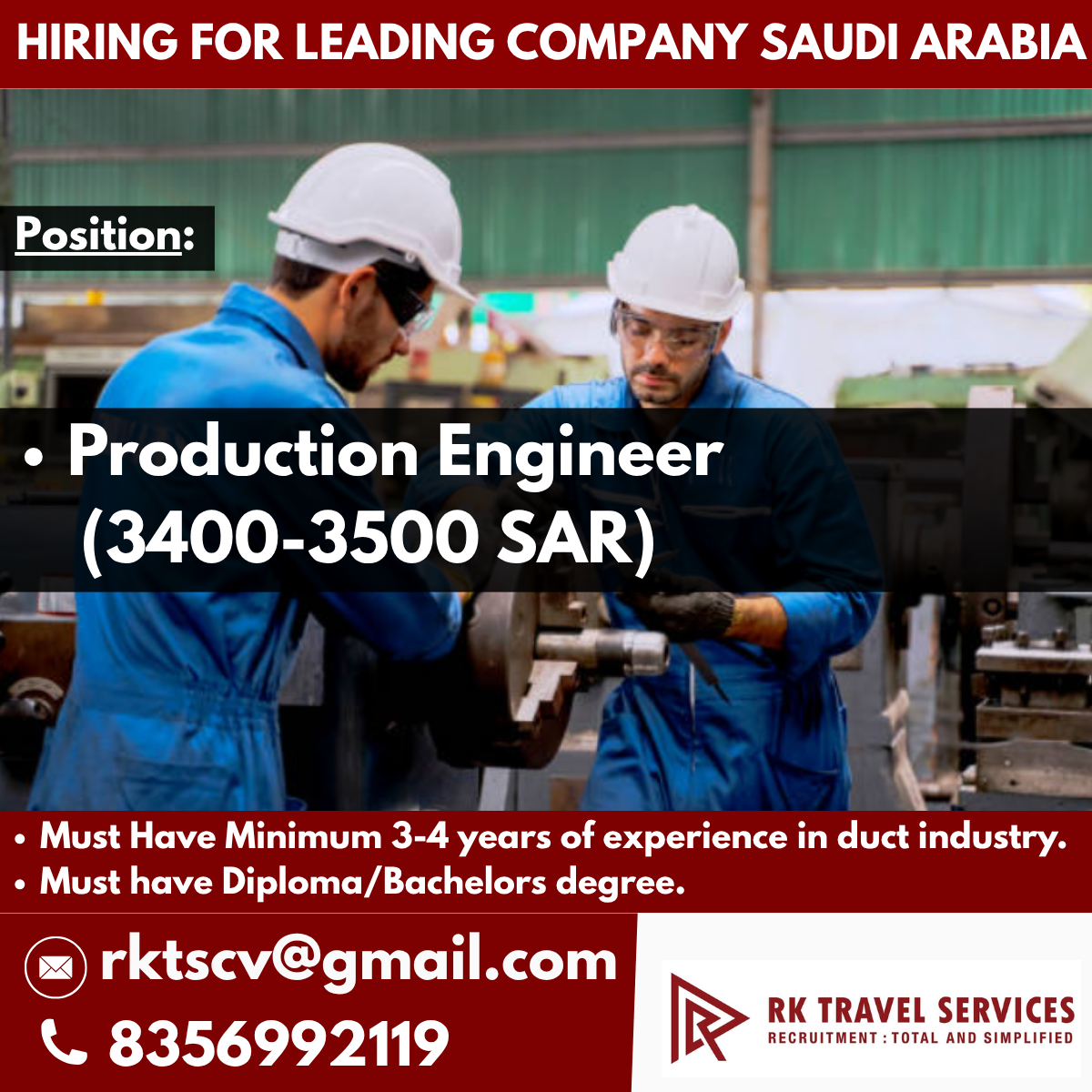 HIRING FOR LEADING COMPANY SAUDI ARABIA