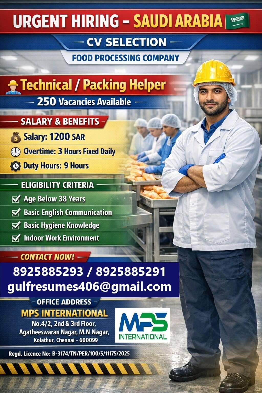 URGENT HIRING – SAUDI ARABIA CV SELECTION FOOD PROCESSING COMPANY URGENT HIRING – SAUDI ARABIA CV SELECTION FOOD PROCESSING COMPANY