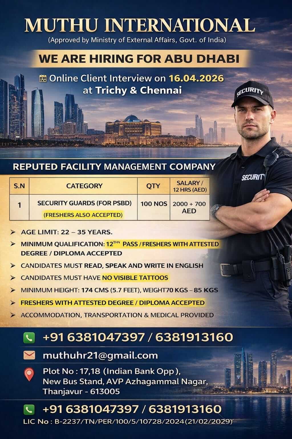 WANTED FOR DUBAI