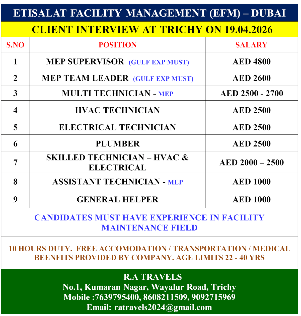 ETISALAT FACILITY MANAGEMENT (EFM) – DUBAI