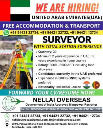 SURVEYOR - TOTAL STATION EXPERIENCE - UAE