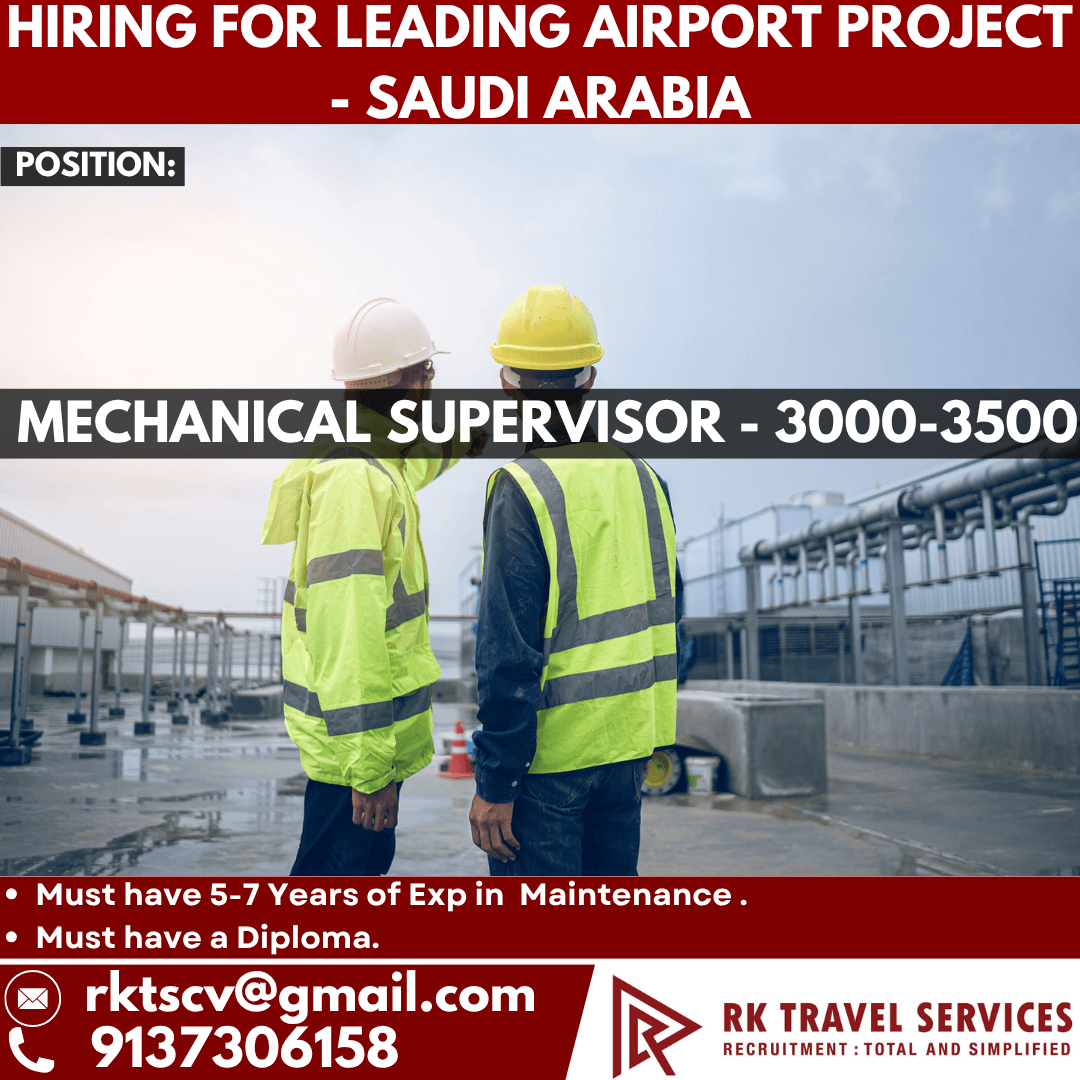 HIRING FOR LEADING Airport Project  - Saudi Arabia