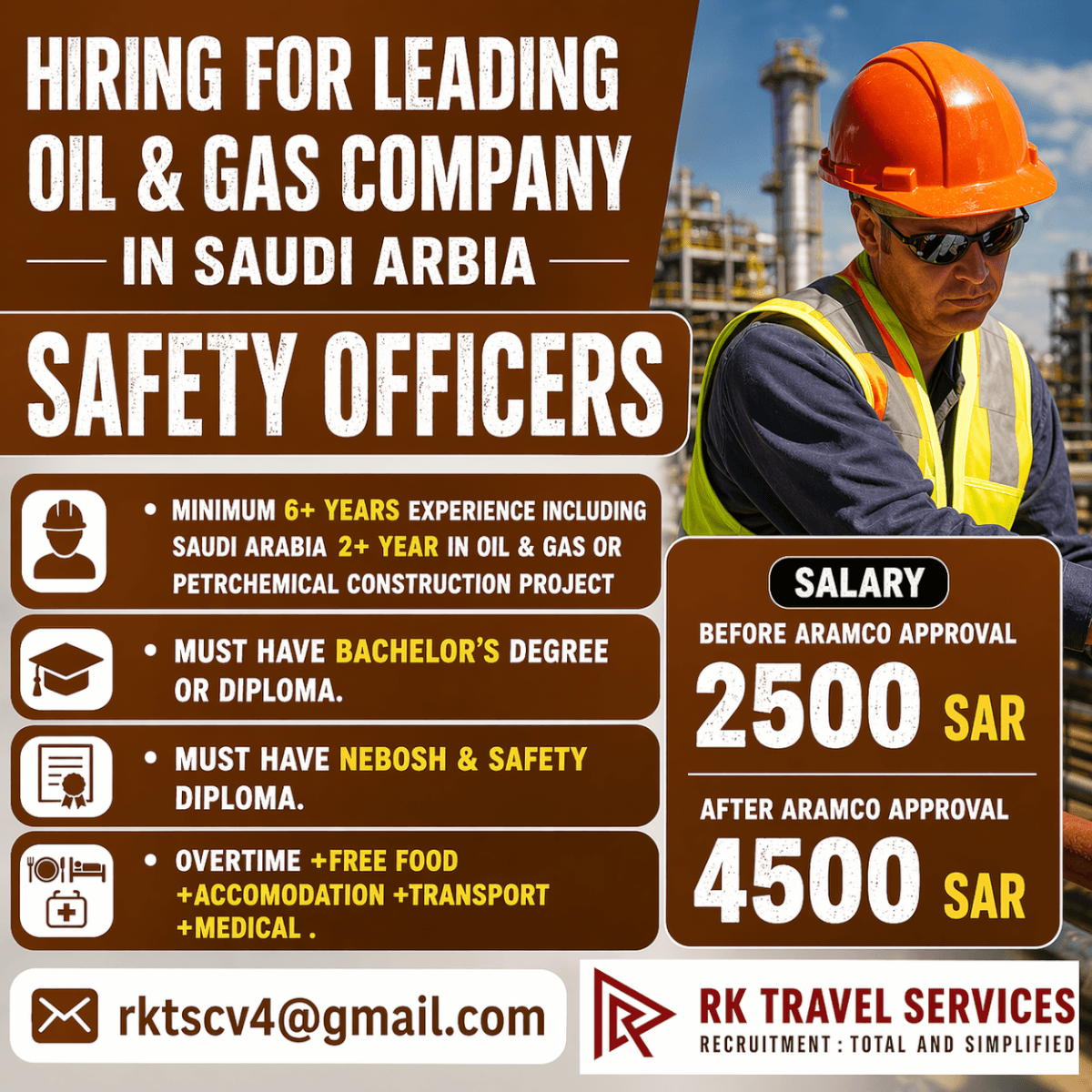 HIRING FOR LEADING  OIL & GAS COMPANY IN SAUDI ARBIA