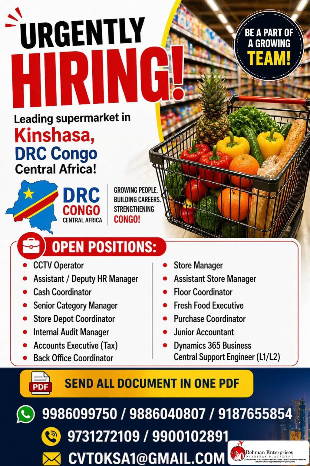 URGENT HIRING FOR CONGO
