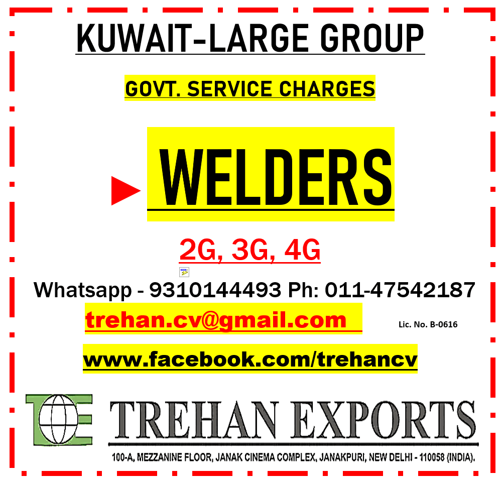 WELDERS -2G, 3G, 4G WELDERS -2G, 3G, 4G
