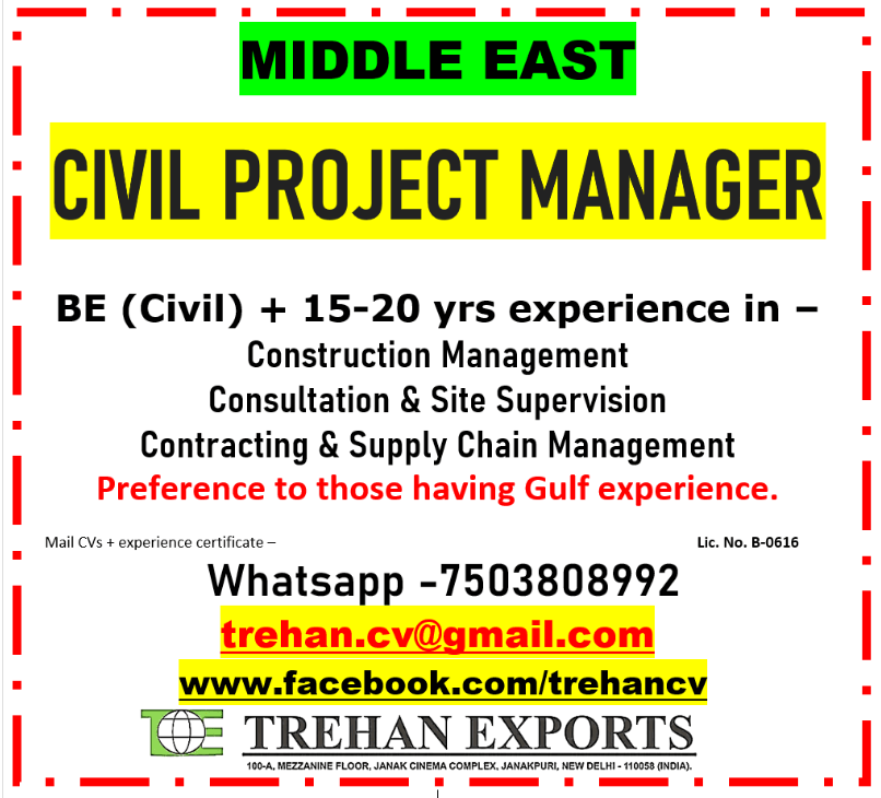 CIVIL PROJECT MANAGER CIVIL PROJECT MANAGER