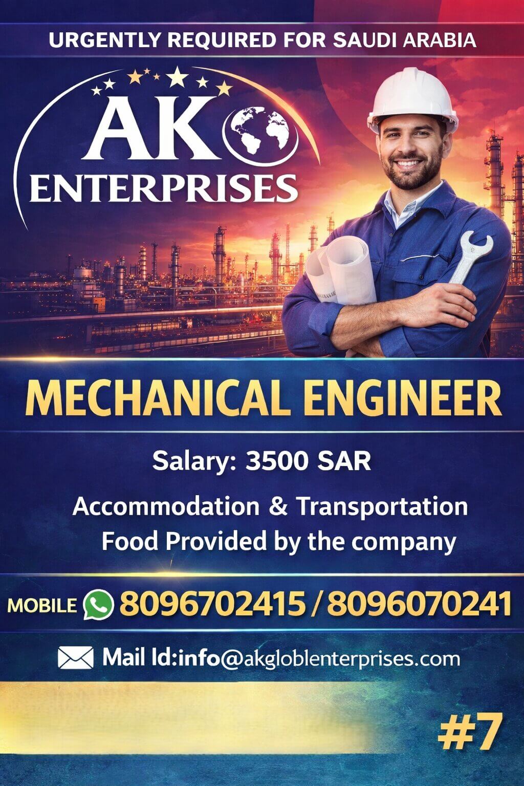 Urgently Hiring for Saudi Arabia- Mechanical Engineer