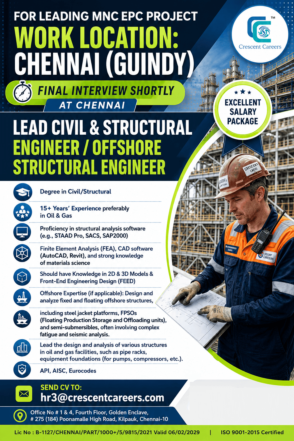 Lead Civil Engineer / Offshore Structural Engineer Lead Civil Engineer / Offshore Structural Engineer