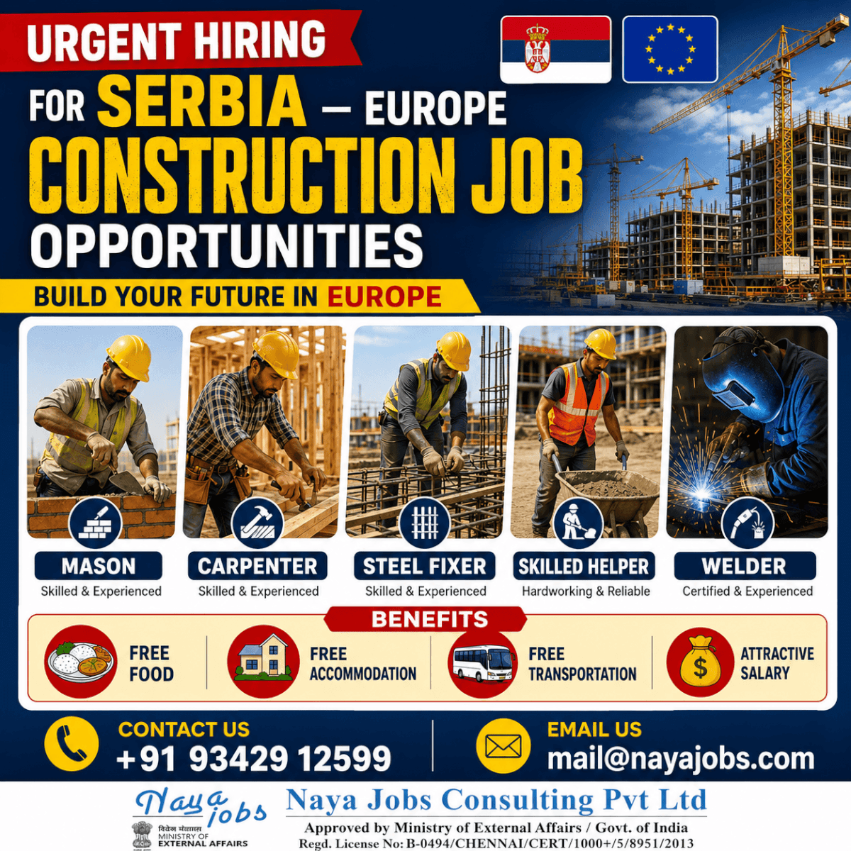 URGENT HIRING FOR SERBIA EUROPE