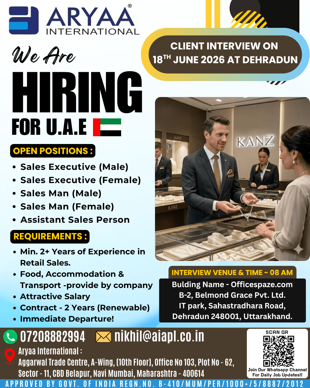 We Are Hiring for U.A.E - Client Interview in Dehradun!