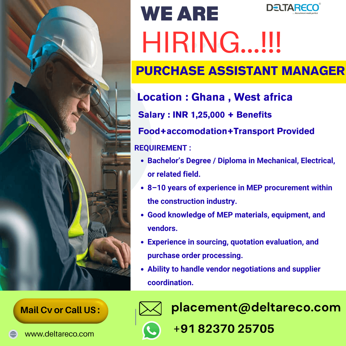 Hiring Purchase Assistant Manager for Ghana Location  Urgently Required