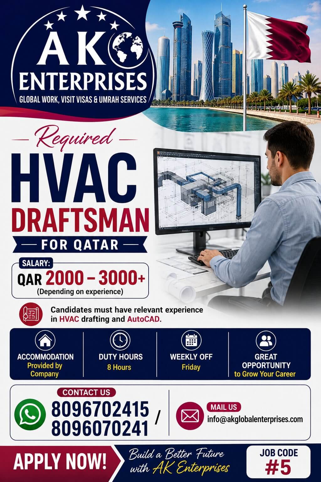 Urgently Requirement for Qatar