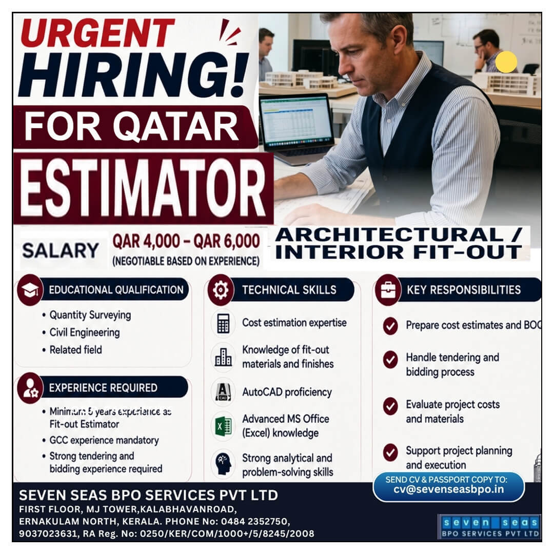 URGENT VACANCY FOR QATAR