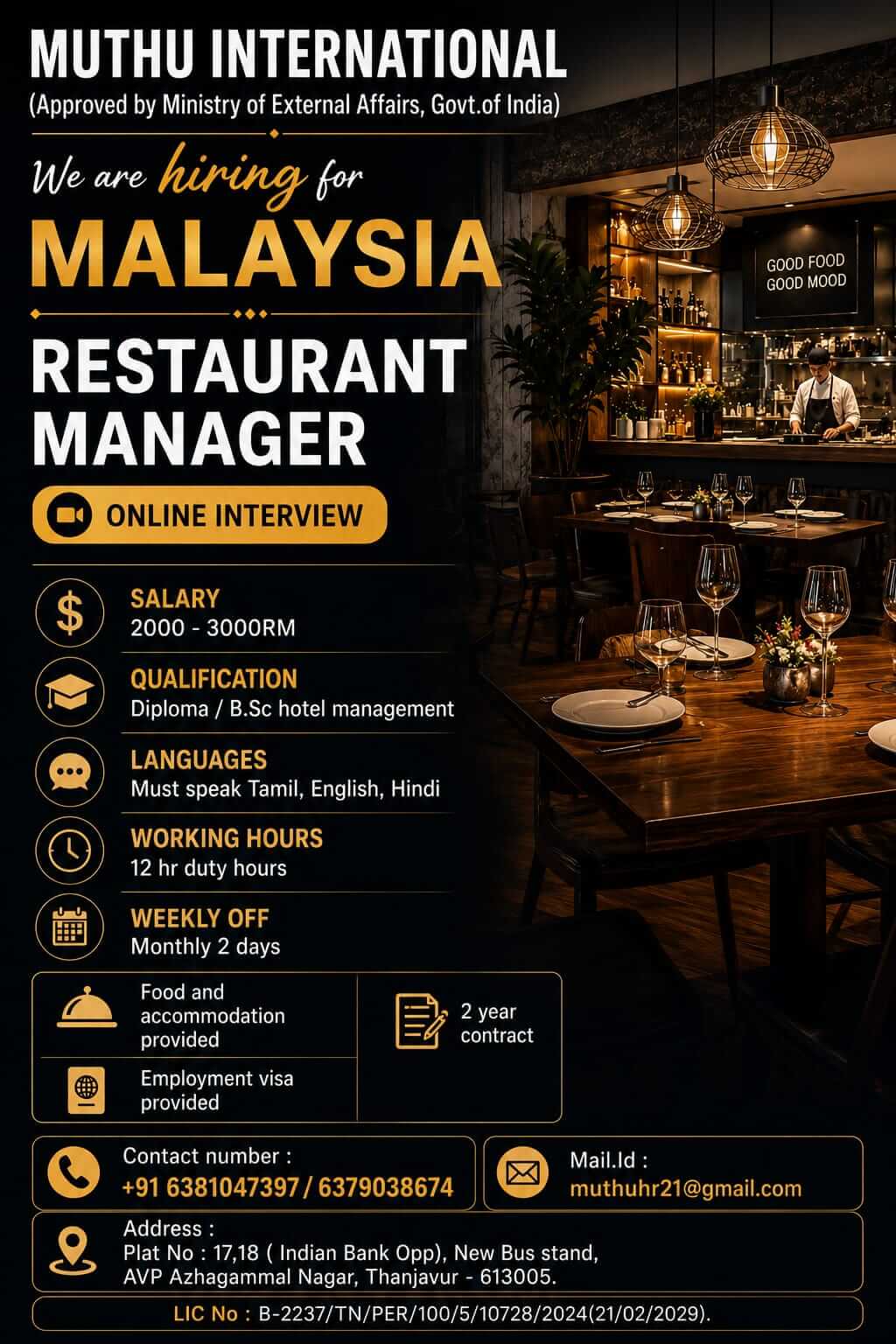 WANTED FOR MALAYSIA