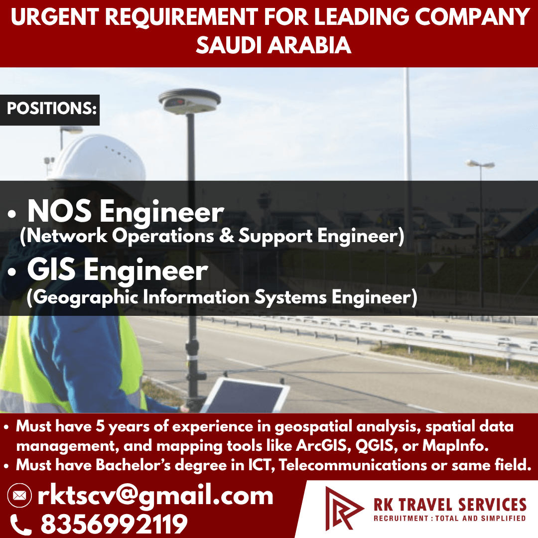 URGENT REQUIREMENT FOR LEADING COMPANY SAUDI ARABIA