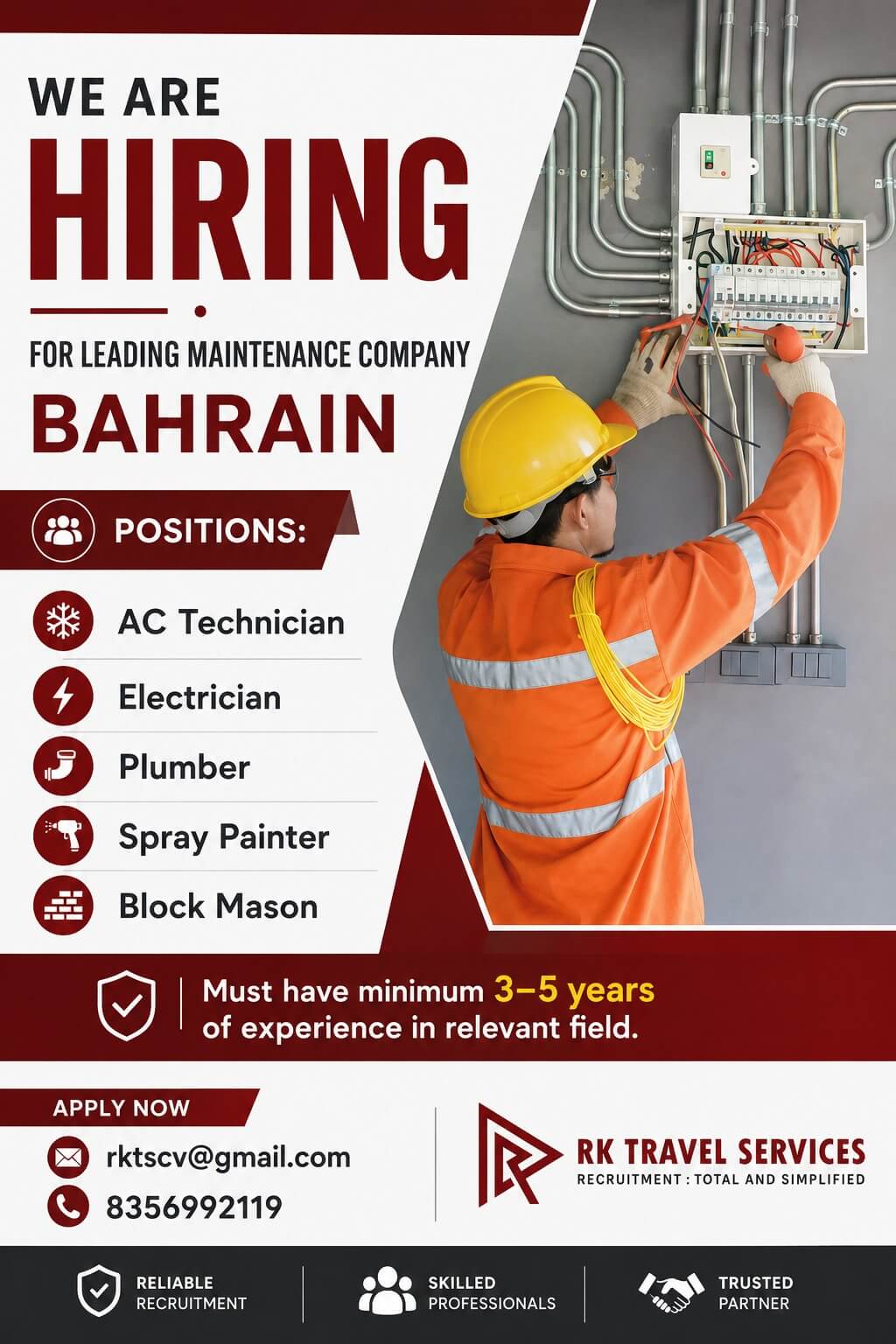 HIRING FOR LEADING MAINTENANCE COMPANY BAHRAIN