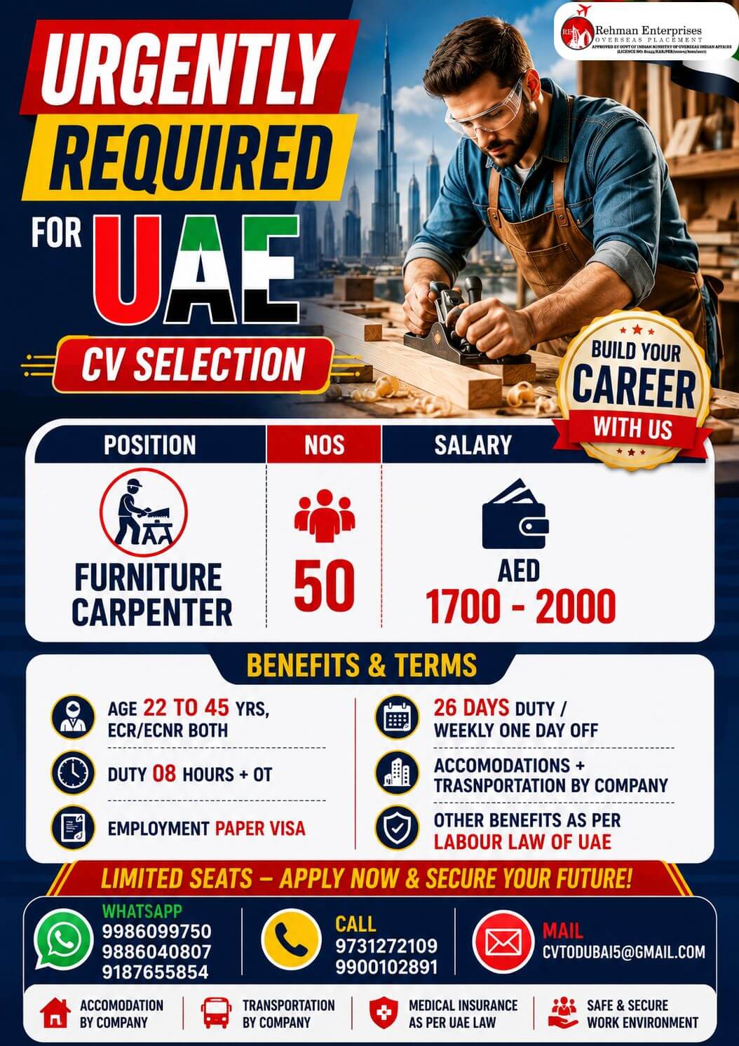 URGENT REQUIRED FOR UAE