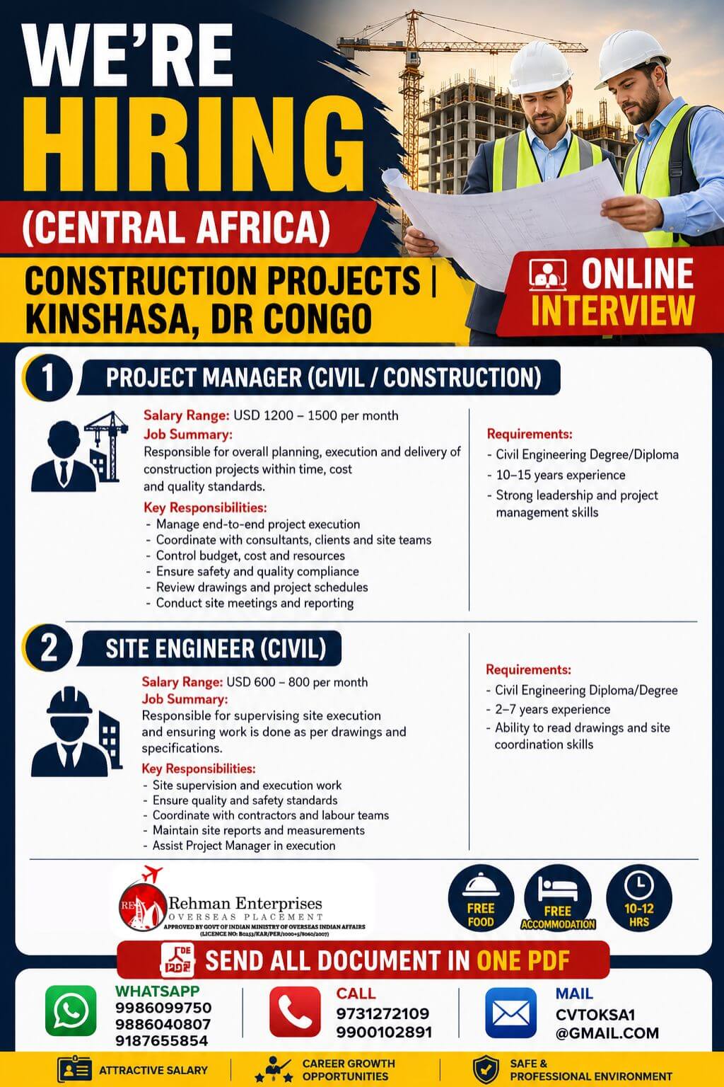 HIRING FOR DR CONGO
