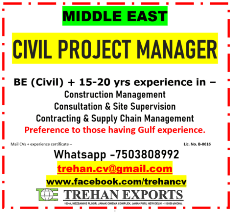 CIVIL PROJECT MANAGER CIVIL PROJECT MANAGER