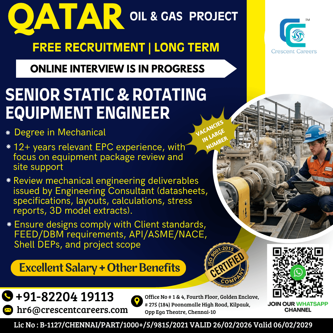 SENIOR STATIC & ROTATING EQUIPMENT ENGINEER