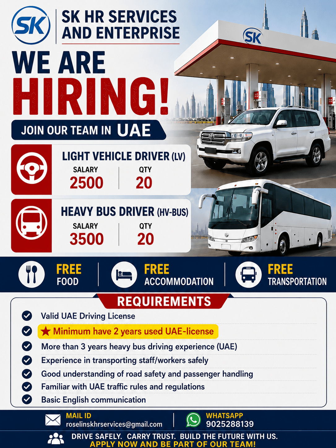 LIGHT VEHICLE DRIVER , HEAVY BUS DRIVER