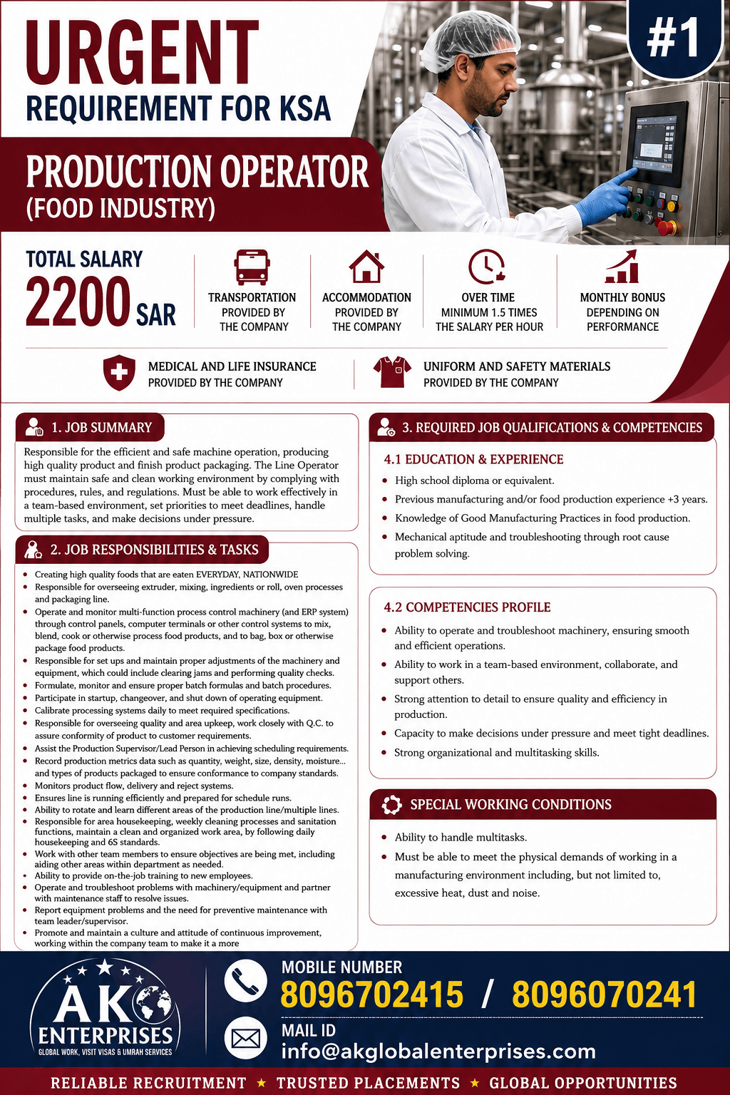 Urgently Hiring for KSA- Product Operator