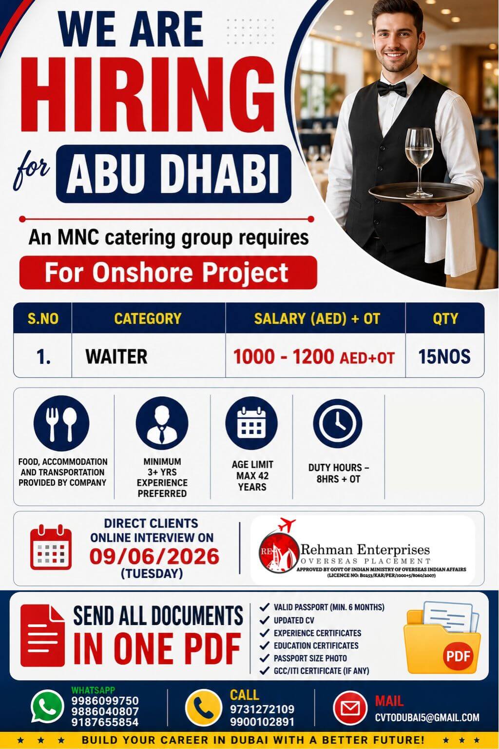 HIRING FOR ABUDHABI