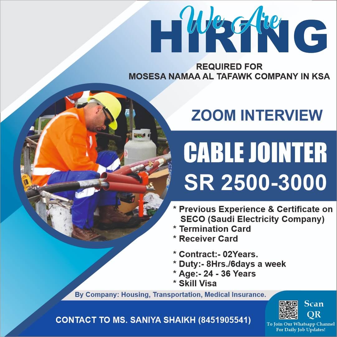 URGENT HIRING FOR SAUDI ARABIA URGENT HIRING FOR SAUDI ARABIA