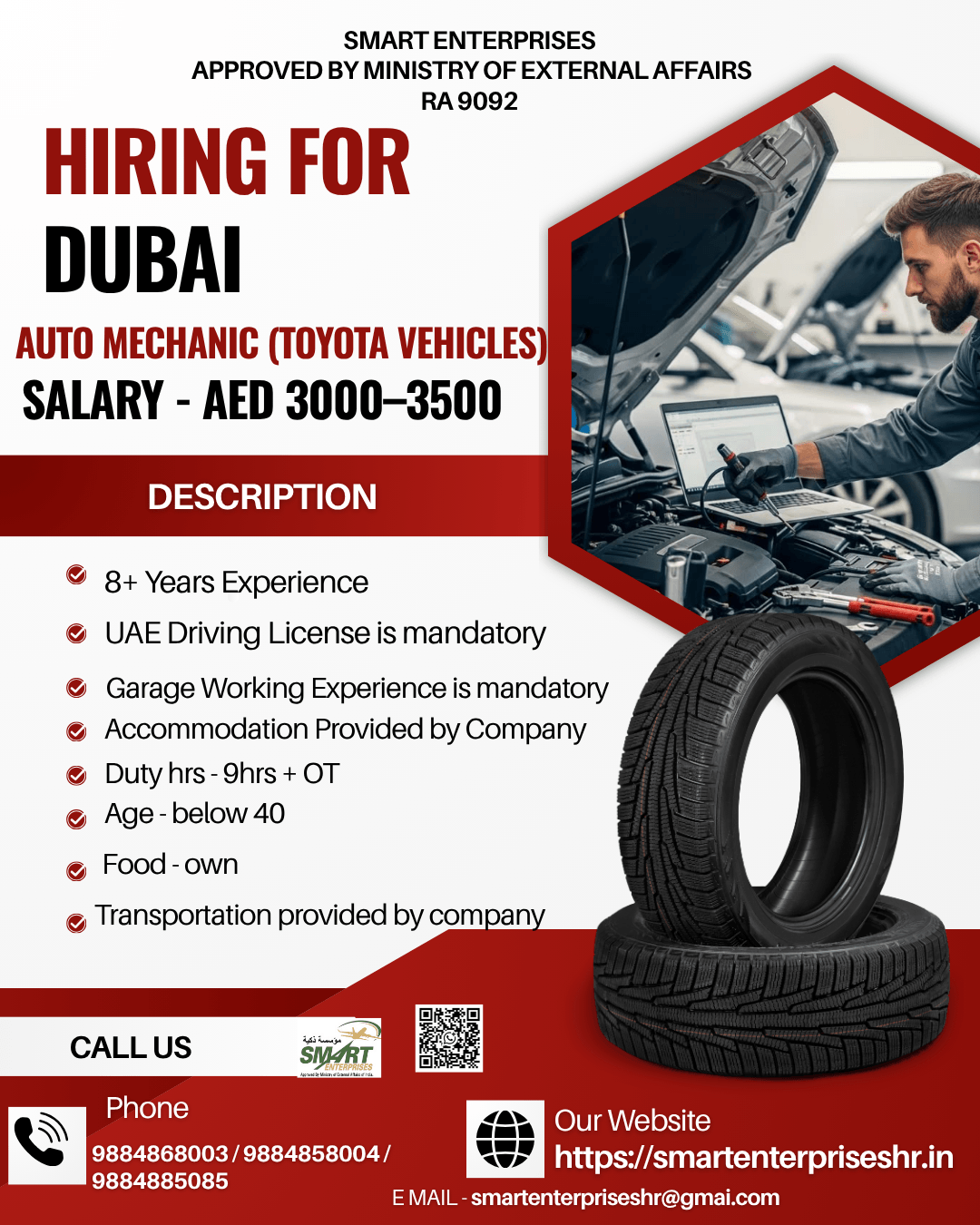 HIRING FOR DUBAI
