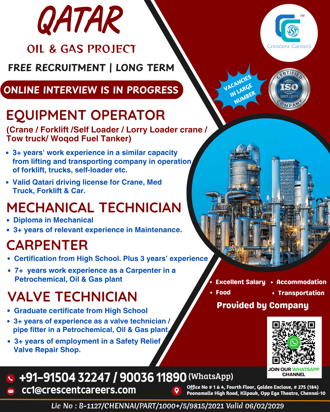 FREE RECRUITMENT FOR QATAR COUNTRY