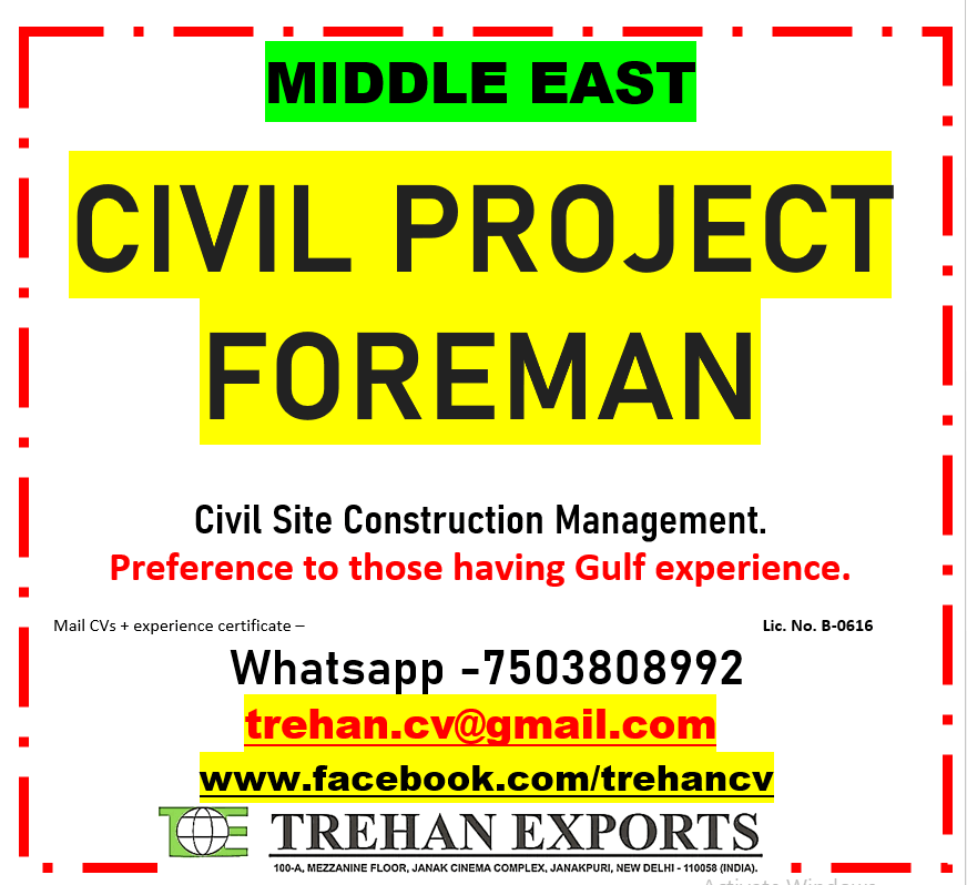 CIVIL PROJECT FOREMAN