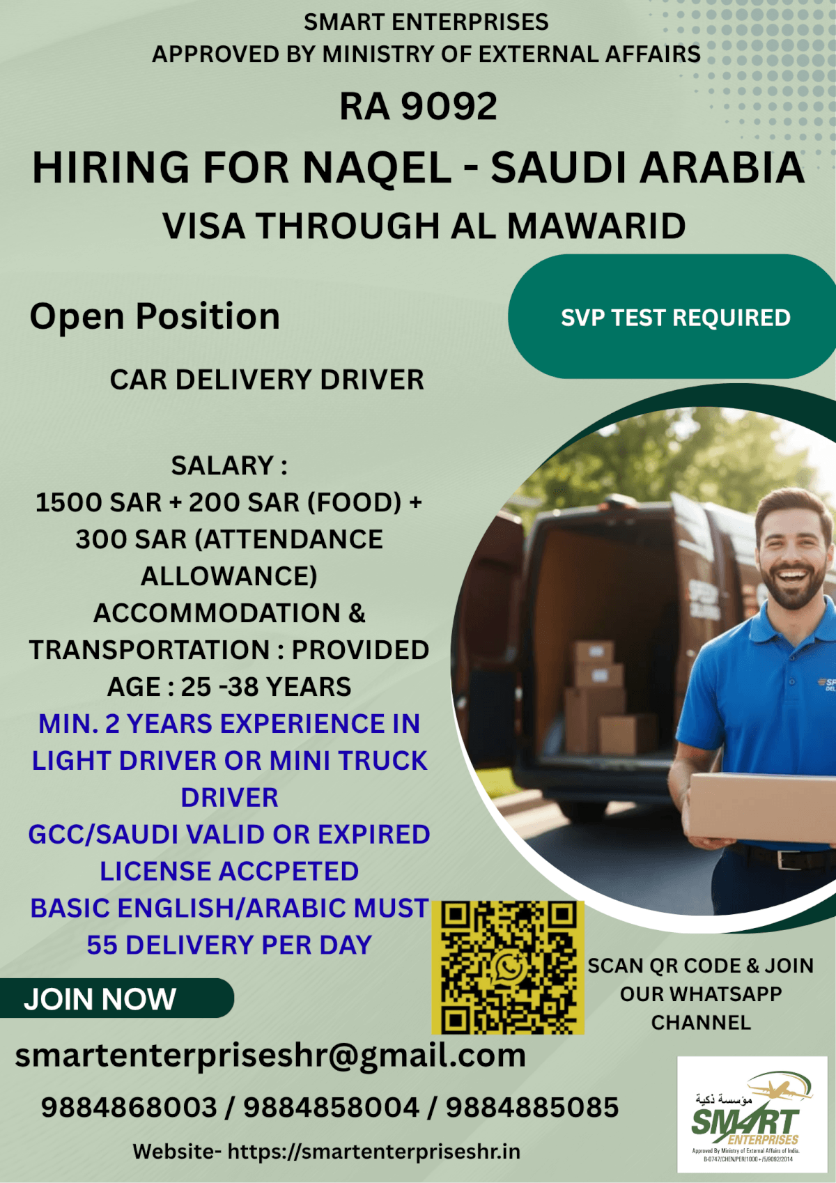 URGENT REQUIREMENT FOR SAUDI ARABIA