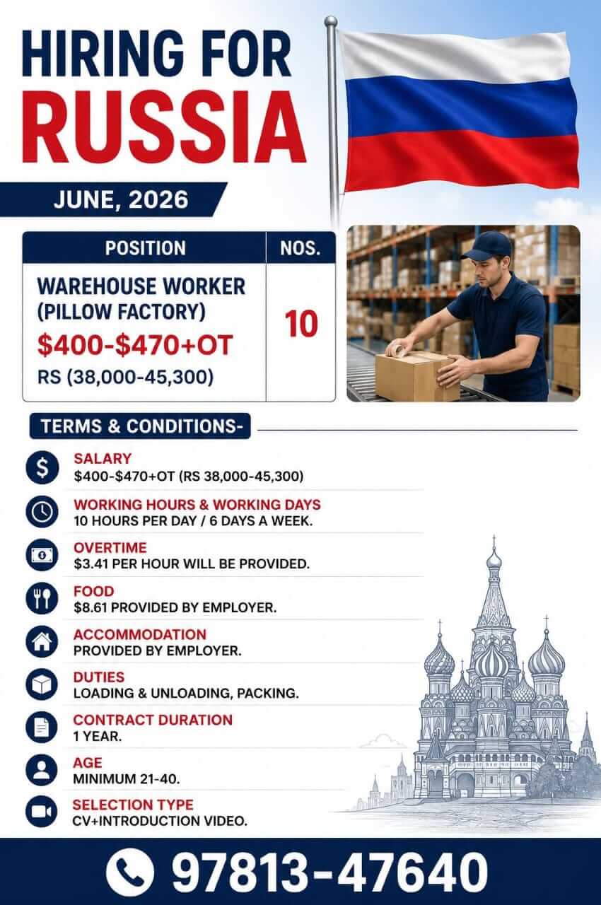 Urgent hiring for Russia