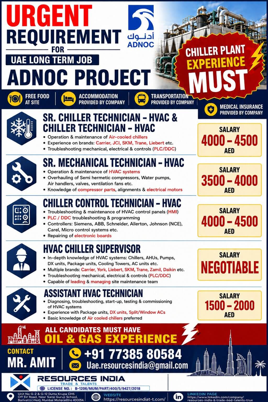 HIRING FOR ABU DHABI, UAE ??