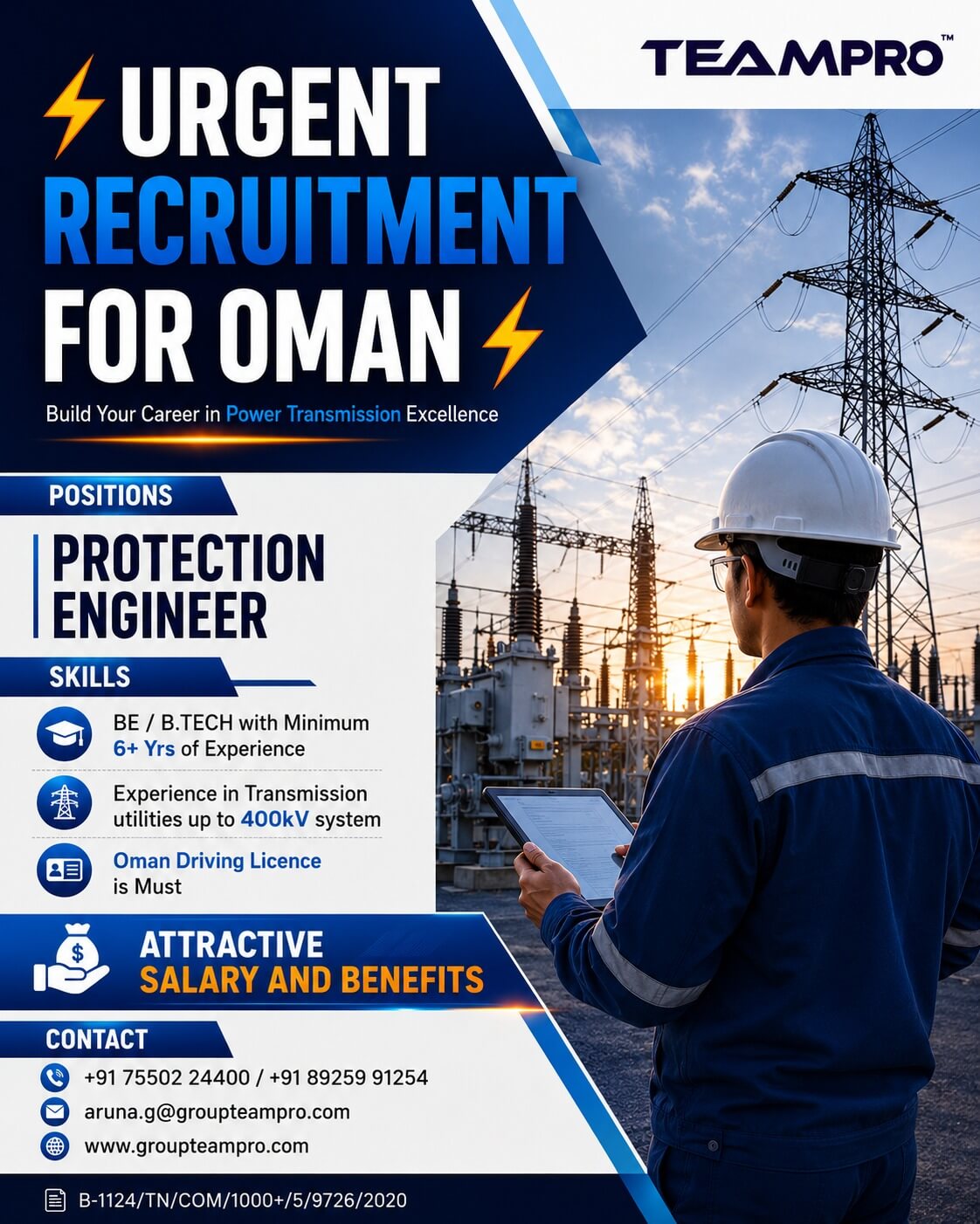 ? Urgent Requirement for Oman Position: Protection Engineer