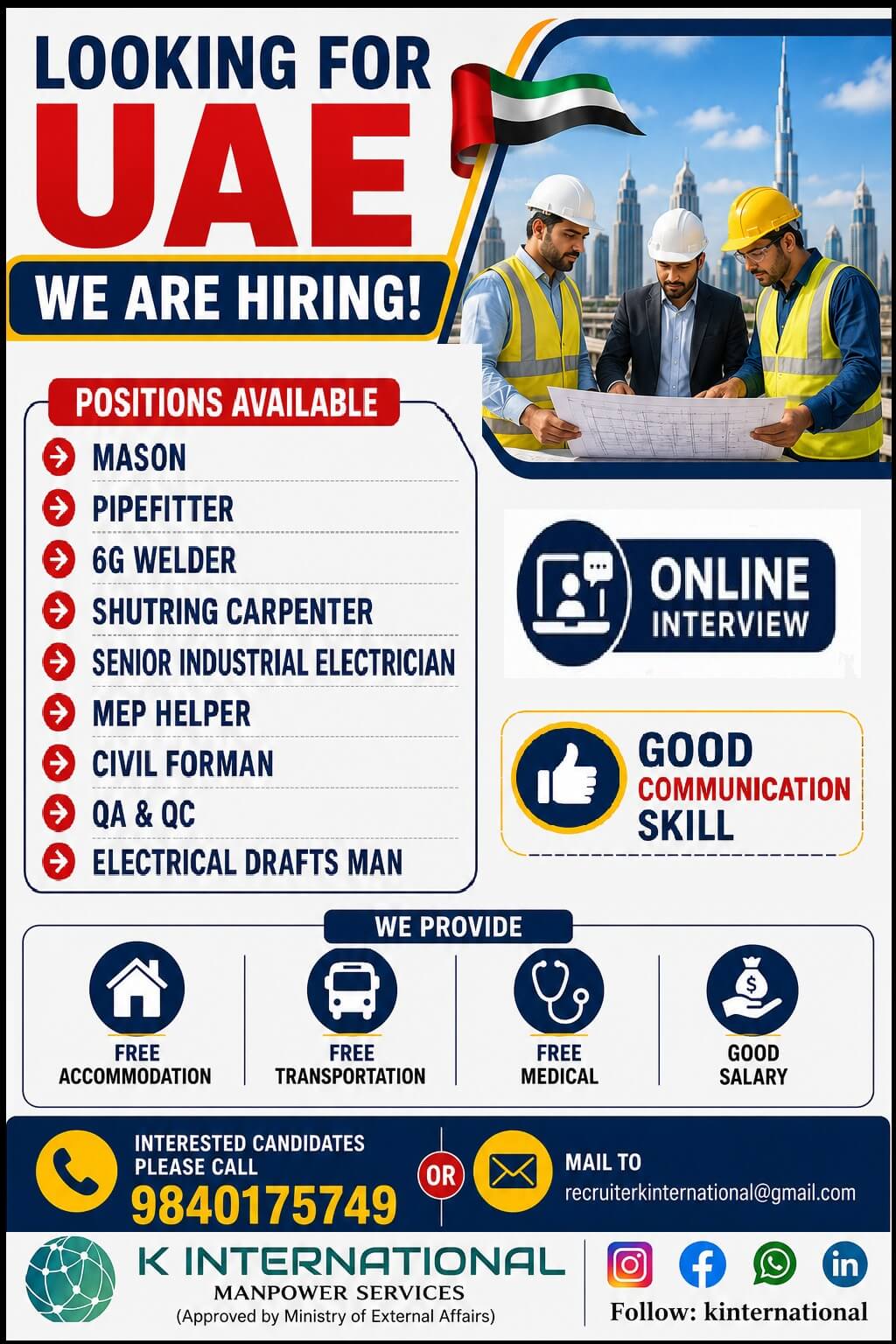 URGENT REQUIREMENT FOR UAE