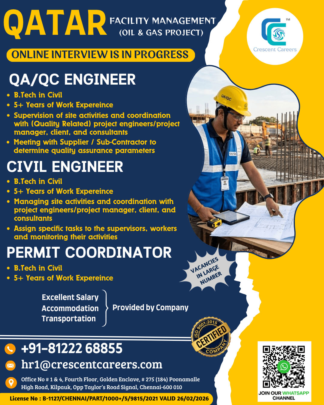 RECRUITMENT FOR QATAR COUNTRY