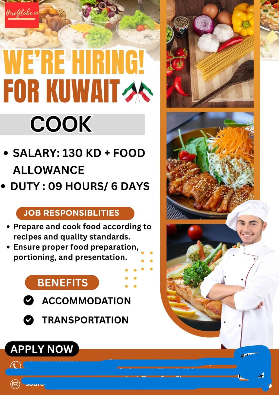 URGENTLY HIRING COOK FOR SAUDI ARABIA