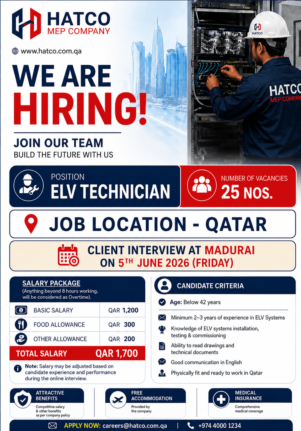Wanted for ELV Technician