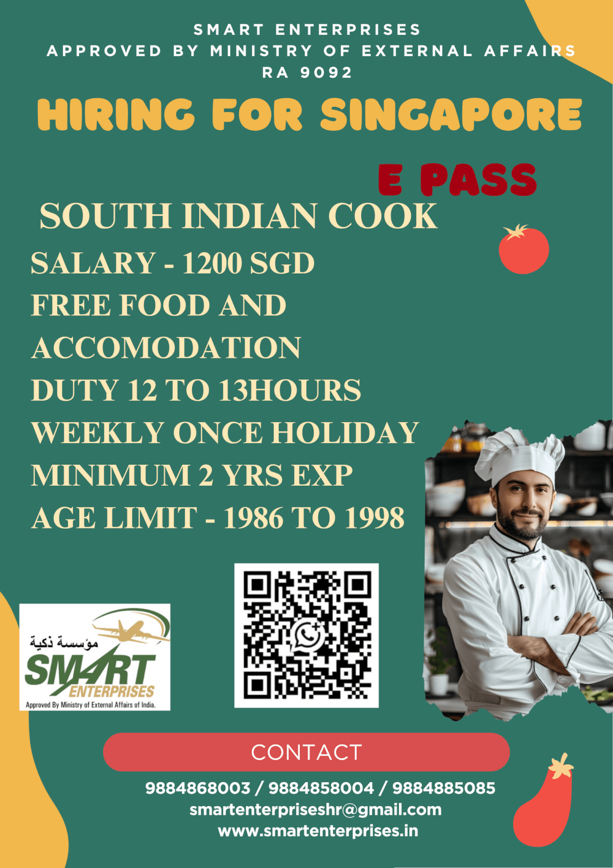 HIRING FOR SINGAPORE