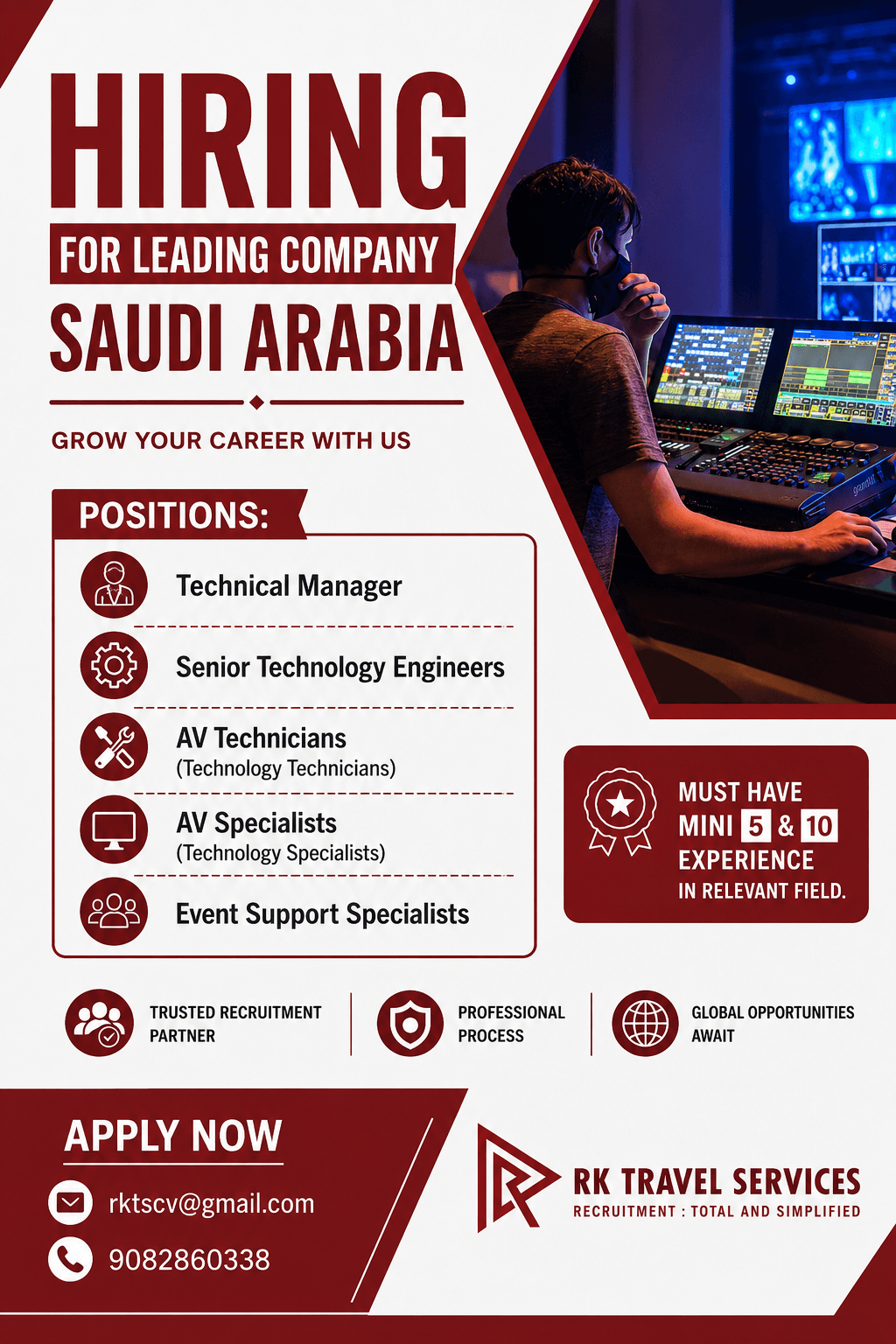 HIRING FOR LEADING COMPANY - SAUDI ARABIA
