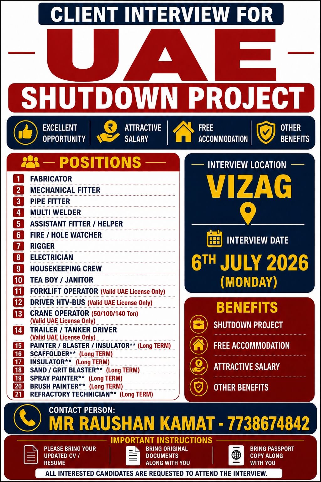 urgent requirement for UAE shutdown