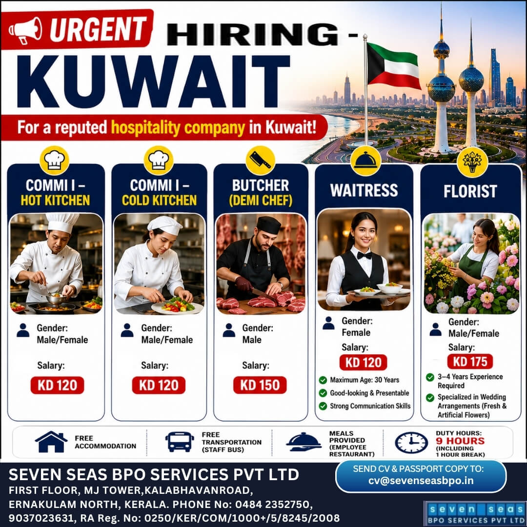 URGENT OVERSEAS HIRING – KUWAIT