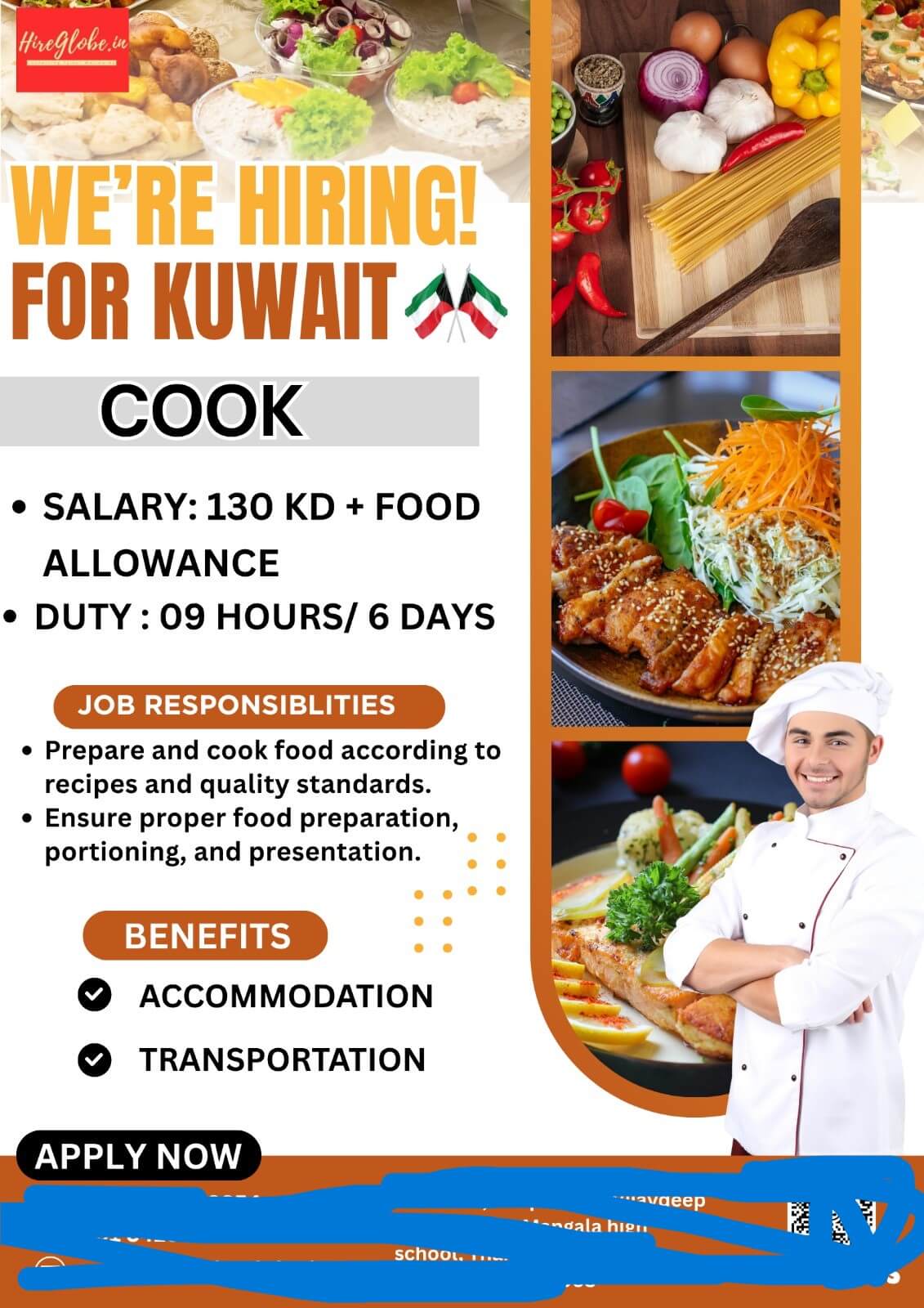 URGENTLY HIRING COOK FOR KUWAIT