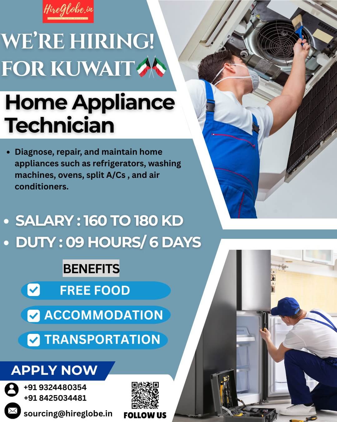 URGENTLY HIRING HOME APPLIANCE TECHNICIAN FOR SAUDI ARABIA