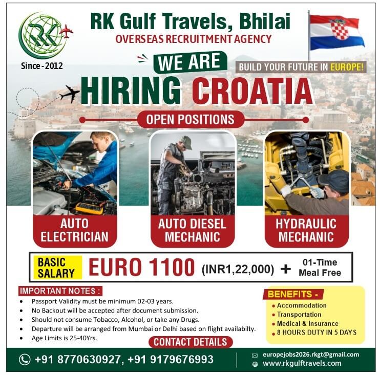 HIRING FOR A LEADING HEAVY AUTOMOBILE WORKSHOP - CROATIA (EUROPE)