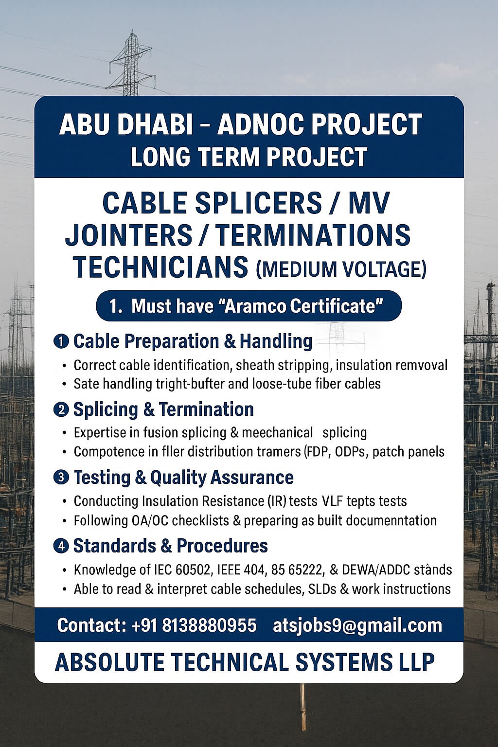 Cable Splicer for Abu Dhabi Cable Splicer for Abu Dhabi