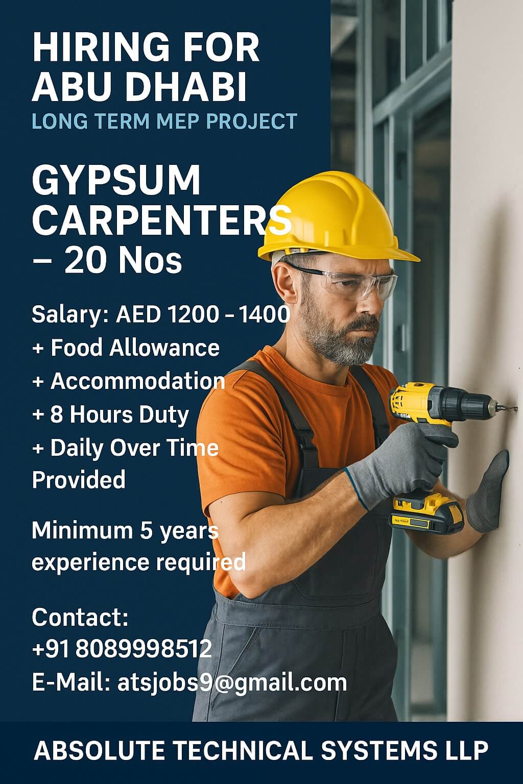 Gypsum Carpenter for Abu Dhabi